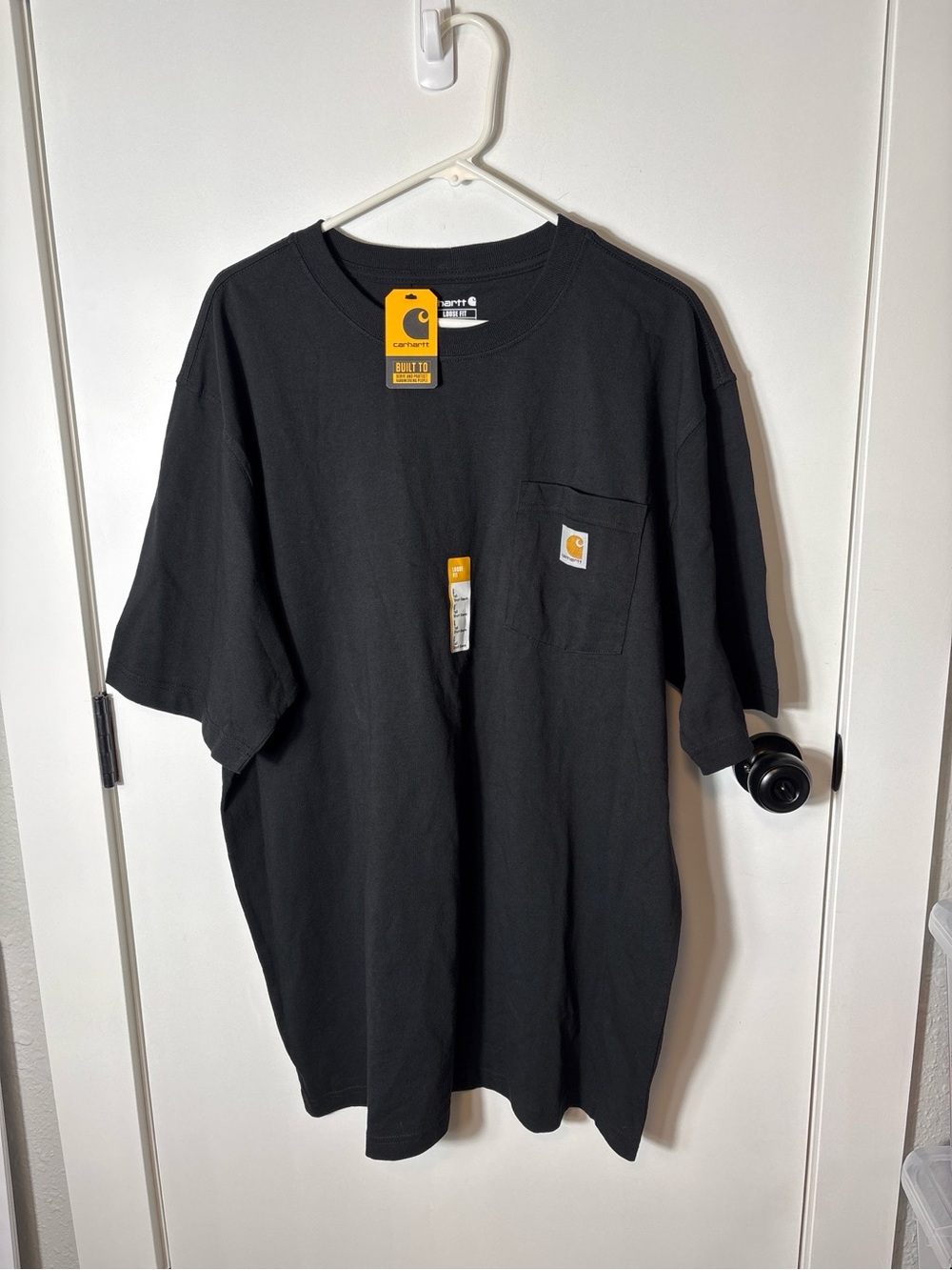 Carhartt NWT Black Tall Loose Fit Pocket Tee Gropcore Workwear Utility Oversized
